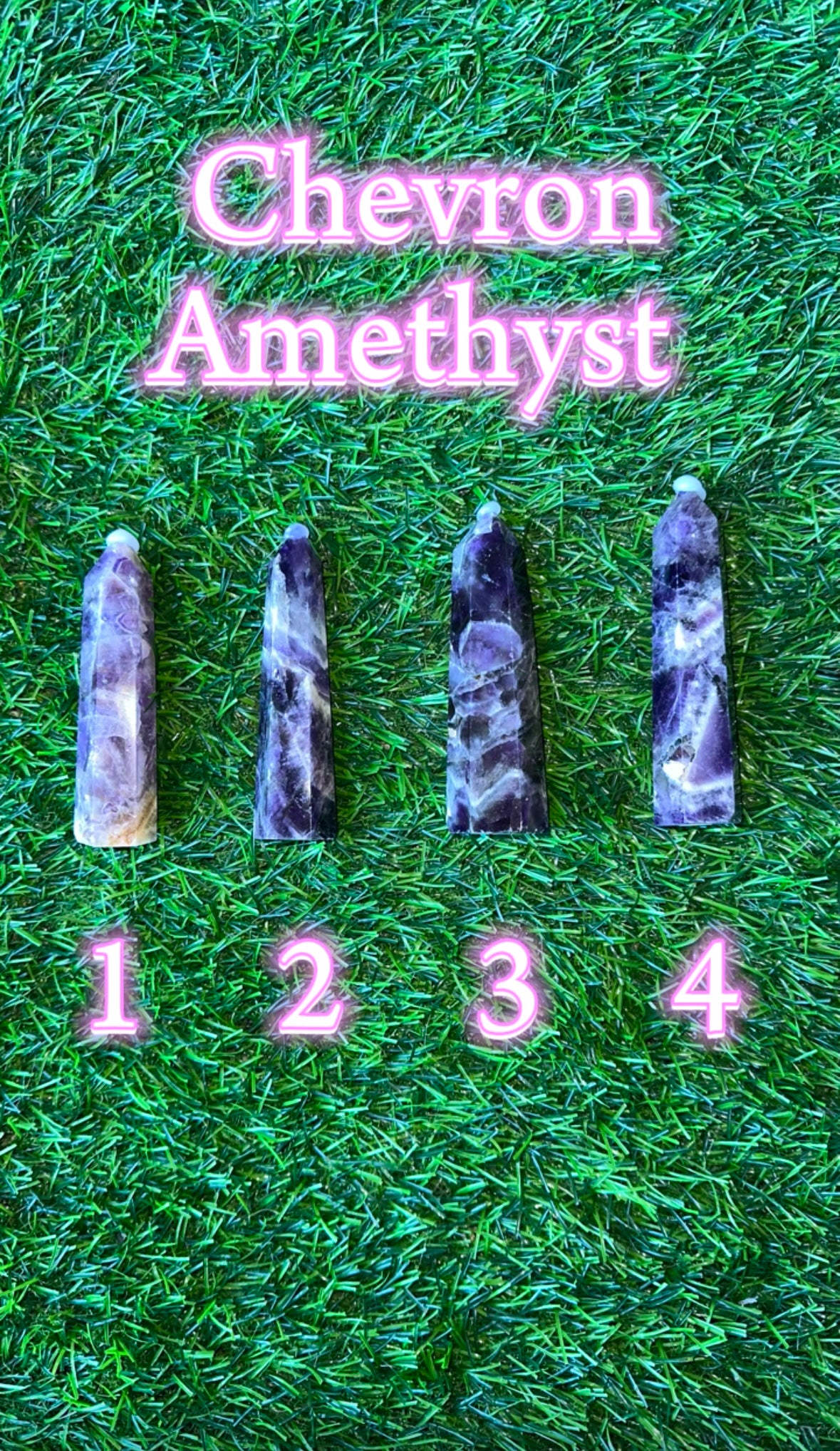 Small Chevron Amethyst Tower