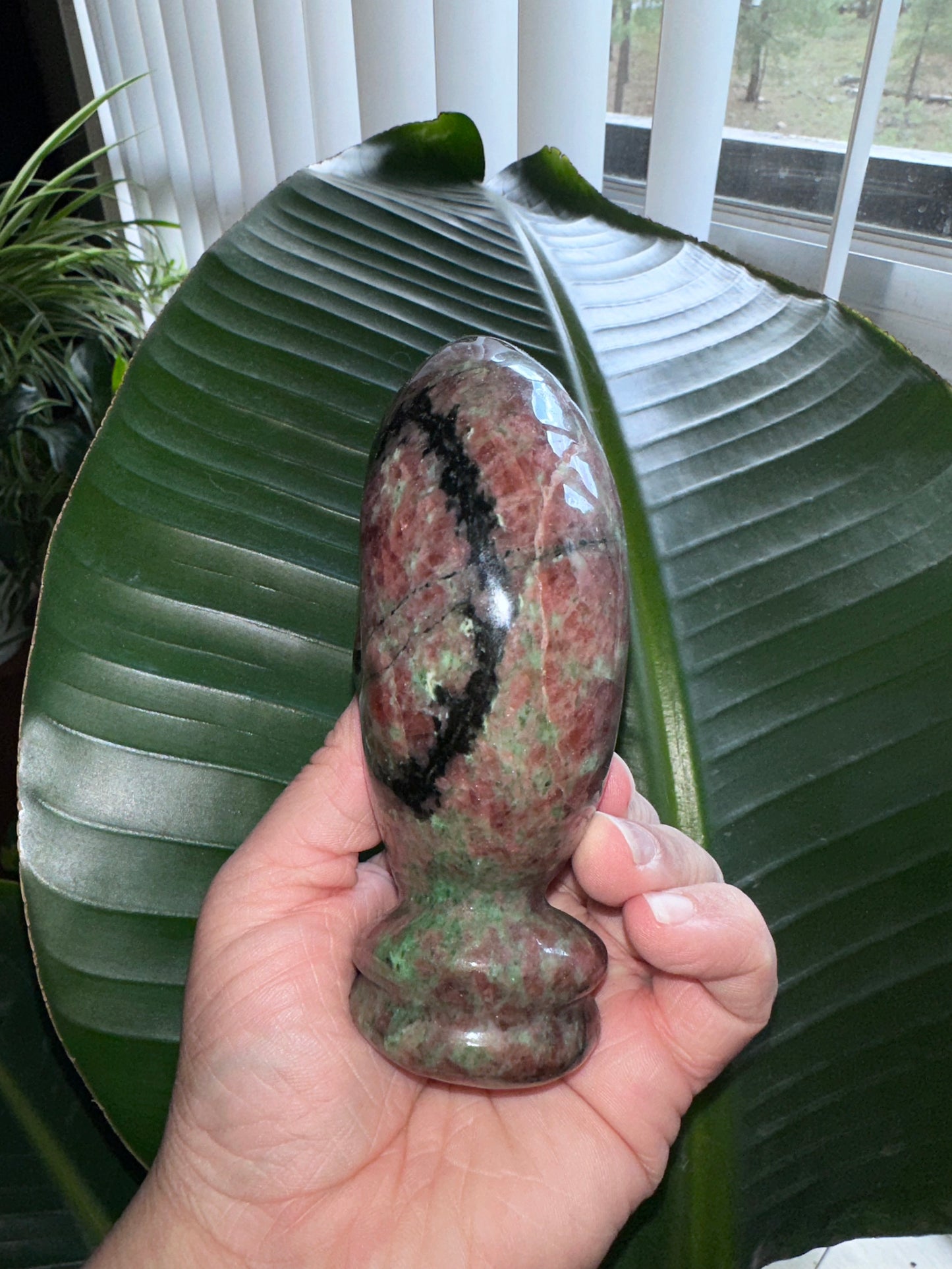 Strawberry Quartz Green Garnet Moon Skull