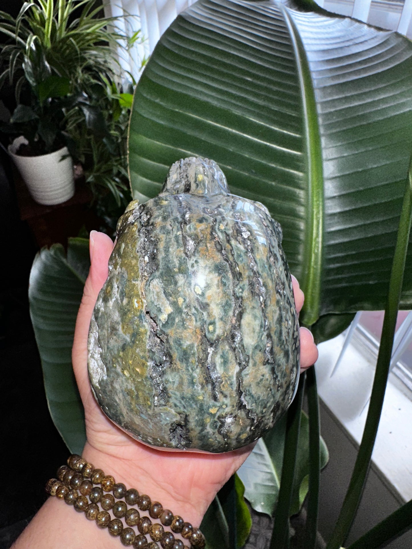 Druzy Ocean Japer Crystal Skull