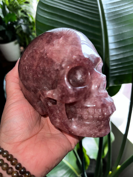 Strawberry Quartz Crystal Skull