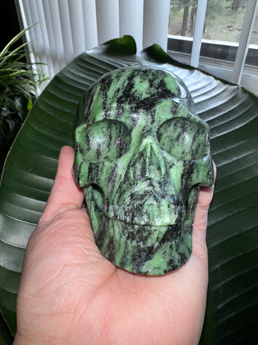 Ruby Zoisite Crystal Skull