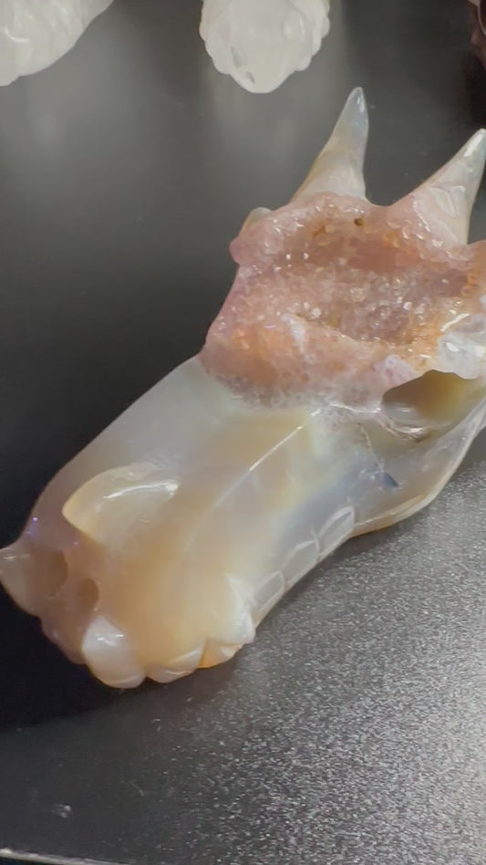 Druzy Agate Dragon Head